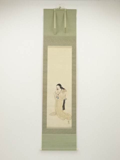 JAPANESE HANGING SCROLL / HAND PAINTED / BY KOKKAN ODAKE